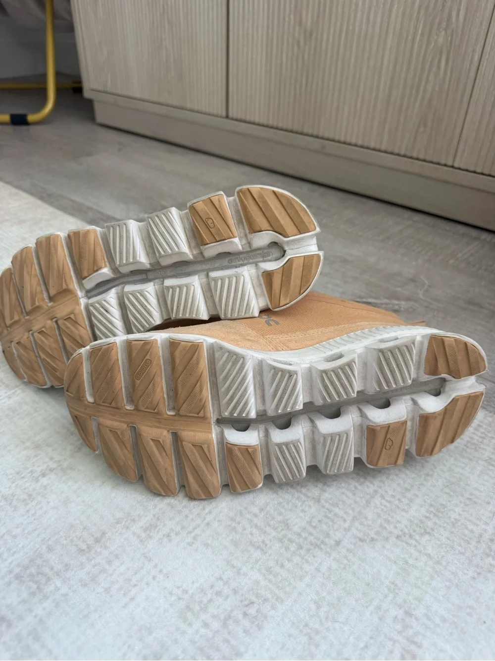 On Running Peach-Tone Mid-Top Sneakers